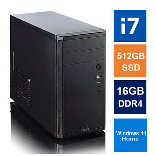 Spire MATX Tower PC, Fractal Core 1100 Case, i7-12700, 16GB 3200MHz, 512GB SSD, Corsair 550W, No Optical, KB & Mouse, Windows 11 Home-0