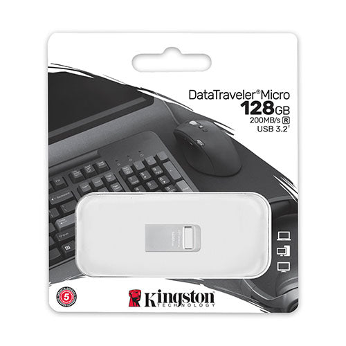 Kingston 128GB DataTraveler Micro Ultra-Small USB 3.2 Gen1 Memory Pen, Capless, Metal Casing, 200MB/s-2