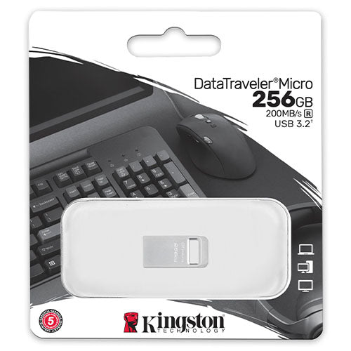 Kingston 256GB DataTraveler Micro Ultra-Small USB 3.2 Gen1 Memory Pen, Capless, Metal Casing, 200MB/s-2