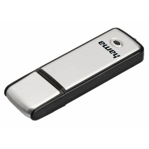 Hama Fancy 128GB USB 2.0 Memory Pen, Brushed Aluminium, Cap, Keyring, Black/Silver-0