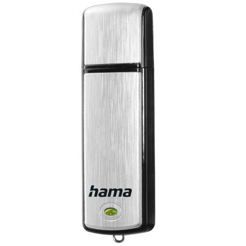 Hama Fancy 128GB USB 2.0 Memory Pen, Brushed Aluminium, Cap, Keyring, Black/Silver-1