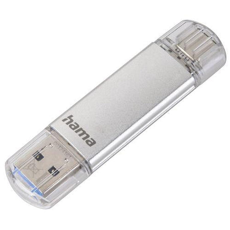 Hama C-Laeta 16GB USB-A/USB-C Memory Pen, Metal Casing, OTG, 40MB/s, Silver-1