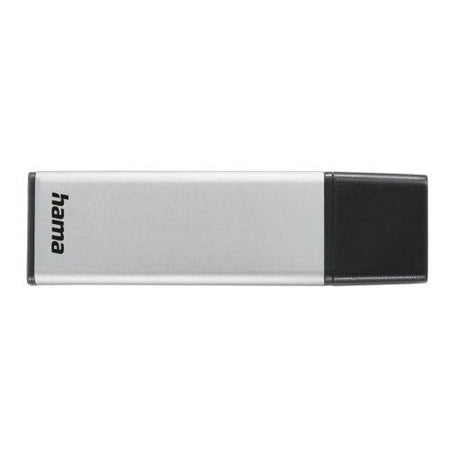 Hama Classic 16GB USB 3.0 Memory Pen, Aluminium, Cap, Keyring, 70MB/s, Black/Silver-1