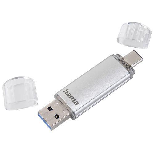 Hama C-Laeta 256GB USB-A/USB-C Memory Pen, Metal Casing, OTG, 70MB/s, Silver-0