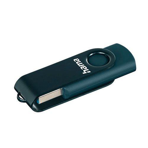 Hama Rotate 256GB USB 3.0 Memory Pen, Rotating Cap, Keyring, Petrol Blue-1