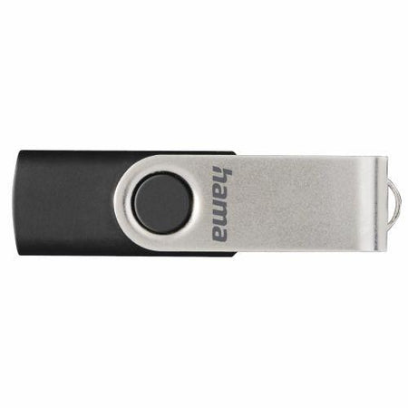 Hama Rotate 32GB USB 2.0 Memory Pen, Rotating Cap, Keyring, Black/Silver-2