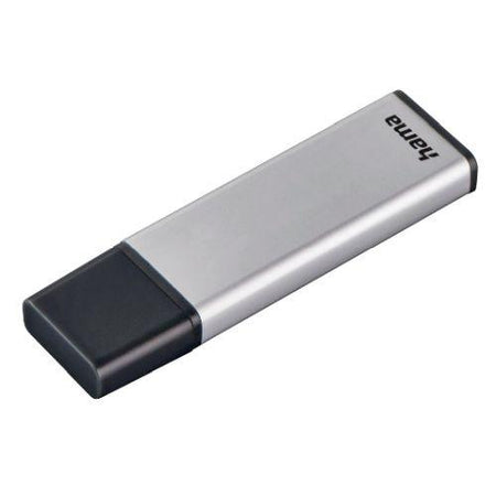 Hama Classic 32GB USB 3.0 Memory Pen, Aluminium, Cap, Keyring, 70MB/s, Black/Silver-0