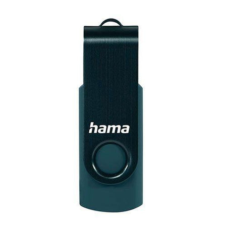 Hama Rotate 32GB USB 3.0 Memory Pen, Rotating Cap, Keyring, Petrol Blue-2