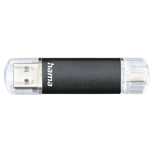 Hama Laeta Twin 64GB USB 3.0/Micro USB Memory Pen, OTG, Aluminium Casing, Black-1