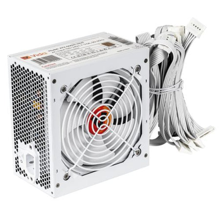 Vida 500W ATX PSU, 80+ Bronze, Fluid Dynamic Ultra-Quiet Fan, PCIe, Flat White Cables, Power Lead Not Included, White-0