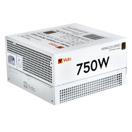 Vida 750W Heracles White ATX Gaming PSU, 80+ Bronze, 14cm Ultra-Quiet FDM Fan, Flat White Cables, Power Lead Not Included-0