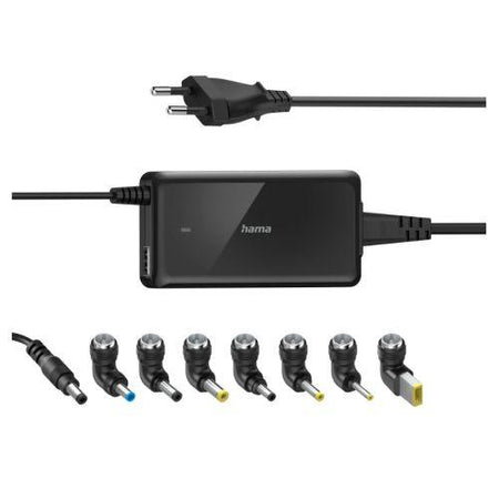 Hama Slim & Light 65W EU Travel Notebook PSU, 19V, 8 Adapters, Hook & Cable Tie, *Euro Plug*-0