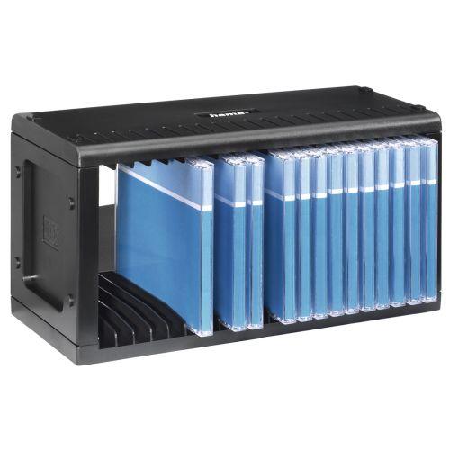 Hama CD/DVD/Blu-Ray Rack, 20 CD Jewel Cases, Wall Mountable, Plastic, Black-1