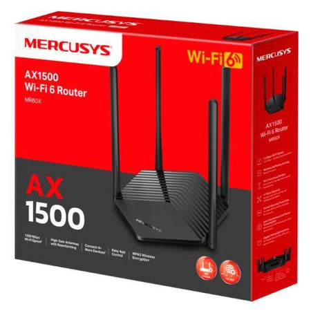 Mercusys (MR60X) AX1500 Wireless Dual Band Router, MU-MIMO, OFDMA, 1x GB WAN + 2x GB LAN-3