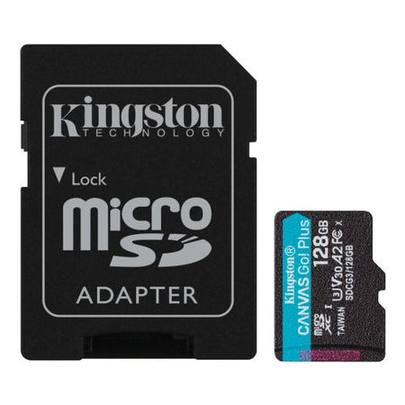 Kingston 128GB Canvas Go! Plus Micro SD Card with SD Adapter, UHS-I Class 10, U3, A2 App Performance, 170MB/s-0