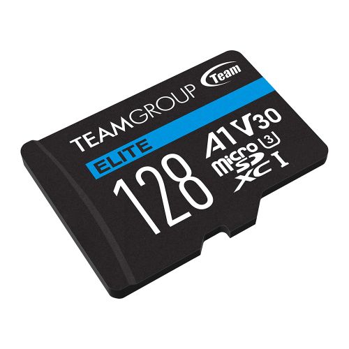 Team 128GB Elite A1 Micro SDXC Card with SD Adapter, UHS-I Class 3, U3, A1 App Performance, 100MB/s-1