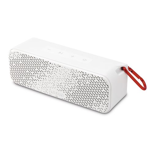 Hama PowerBrick 2.0 Bluetooth/3.5mm Jack 8W Portable Loudspeaker, 2500mAh Battery, IPX4 Splashproof, Carabiner, White-0