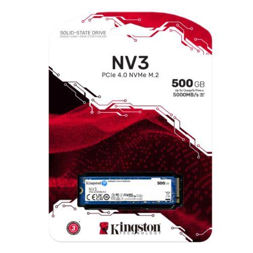 Kingston 500GB NV3 M.2 NVMe Gen4 SSD, M.2 2280, PCIe4, R/W  5000/3000 MB/s-1