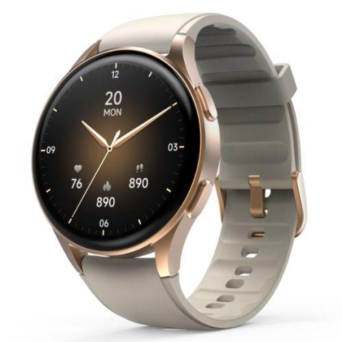 Hama 8900 Fitness Tracker Smart Watch, 1.28" AMOLED Touch Screen, Waterproof, Built-In GPS, Hands-Free Calling, Beige/Gold-0