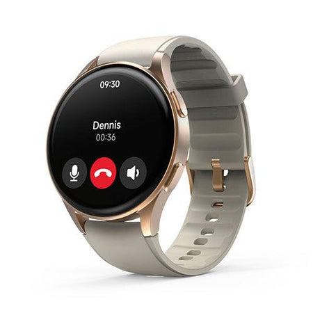 Hama 8900 Fitness Tracker Smart Watch, 1.28" AMOLED Touch Screen, Waterproof, Built-In GPS, Hands-Free Calling, Beige/Gold-3