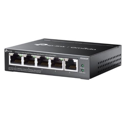 TP-LINK (ES205GP) Omada 5-Port Gigabit Easy Managed Switch with 4-Port PoE+, 5x GB Ports, Metal Casing-2