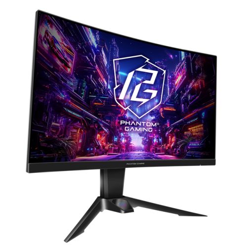 Asrock 27" Phantom Gaming QHD Curved Gaming Monitor (PG27QRT2A), 2560 x 1440, 1ms, 2 HDMI, DP, 180Hz, 95% DCI-P3, FreeSync, VESA-0