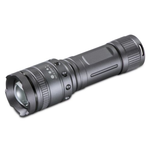 Hama Ultra Pro 1000 Lumen LED Torch, 200m Range, Adjustable Beam Focus, Shockproof, Aluminium, Black-0