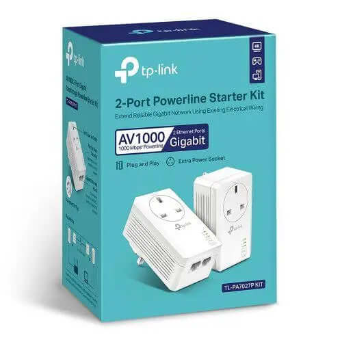 TP-LINK (TL-PA7027P KIT) AV1000 GB Powerline Adapter Kit, 2-Port, AC £ 49.71 X-Case