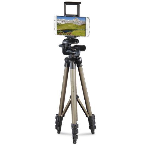 Hama Phone/Tablet Tripod, 3D Tilt Head, 106cm Max Height, 6.4mm Thread & Phone/Tablet Holder, Quick-Change Plate, Spirit Level, Bag-0