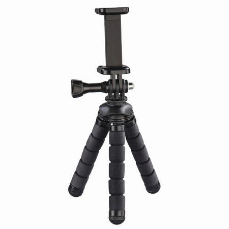 Hama Flex Phone/GoPro Mini-Tripod, 14cm Max Height, 360° Bendable Legs, Adjustable Centre Column-0