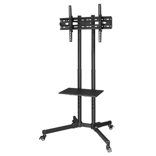 Hama Trolley Mobile TV Stand, Up to 75" TVs, 40kg Max, 4 Castors w/ Breaks, Height-Adjustable, Cable Manager, VESA up to 600 x 400-0