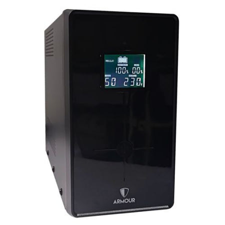 Armour 1200VA UPS, 720W, LCD Display, 3x UK Plug, 2x RJ45, 3x IEC, USB-0