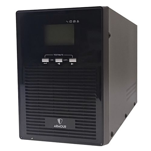 Armour 2000VA UPS, 1600W, LCD Display, 2x UK Plug, 2x RJ45, 3x IEC, USB, Brown Box-0