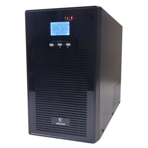 Armour 3000VA UPS, 2400W, LCD Display, 2x UK Plug, 2x RJ45, 3x IEC, USB, Brown Box-0