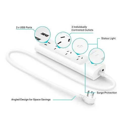 TP-LINK (KP303) Kasa Smart Wi-Fi Power Strip, 3 Outlets, 2 USB, £ 25.61 X-Case