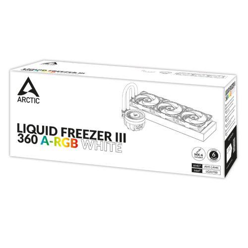 Arctic Liquid Freezer III A-RGB 360mm Liquid CPU Cooler, P12 PWM PST ARGB Fans & ARGB PWM Controlled Pump, White-5