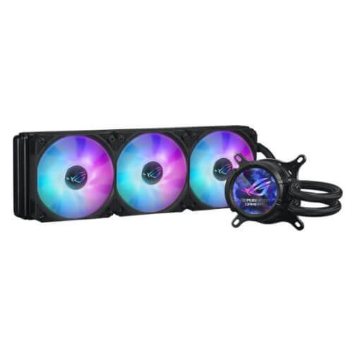 Asus ROG STRIX LC III 360 ARGB LCD Liquid CPU Cooler, 360mm, 7th Gen v2 Asetek Pump, ARGB Fans, Customisable LCD Display, Rotatable Water Block, Black-0