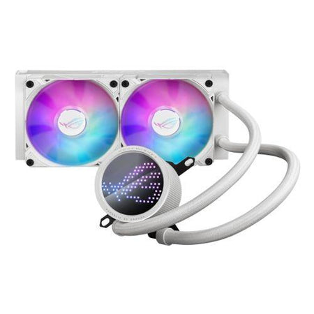 Asus ROG Ryuo III 240 ARGB 240mm Liquid CPU Cooler, 8th Gen Asetek Pump, 2 x ARGB Fans, Anime Matrix LED Display, White Edition-0