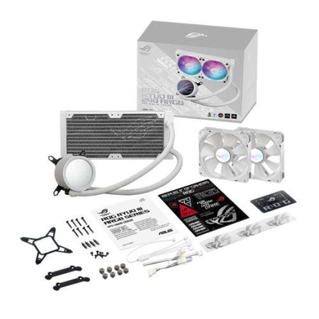 Asus ROG Ryuo III 240 ARGB 240mm Liquid CPU Cooler, 8th Gen Asetek Pump, 2 x ARGB Fans, Anime Matrix LED Display, White Edition-5