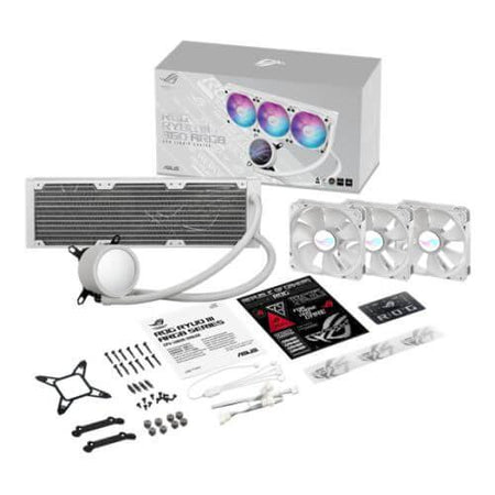 Asus ROG Ryuo III 360 ARGB 360mm Liquid CPU Cooler, 8th Gen Asetek Pump, 3 x ARGB Fans, Anime Matrix LED Display, White Edition-5