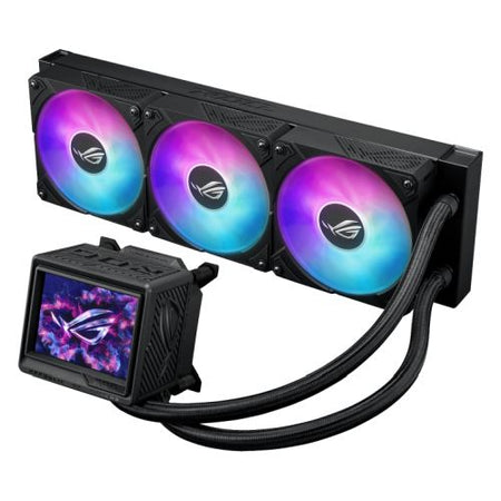 Asus ROG Ryujin III 360 ARGB Extreme 360mm Liquid CPU Cooler, 3x Enhanced Magnetic ROG ARGB Fans, Upgraded Customisable 3.5" LCD Display, Black-1