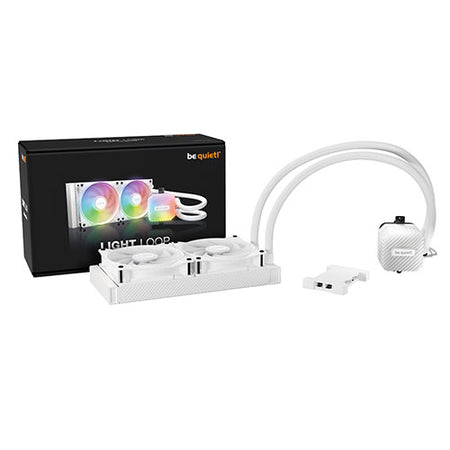 Be Quiet! Light Loop 240mm ARGB Liquid CPU Cooler, 2x Light Wings LX PWM Fans, ARGB Cooling Block, ARGB-PWM-Hub, White-5