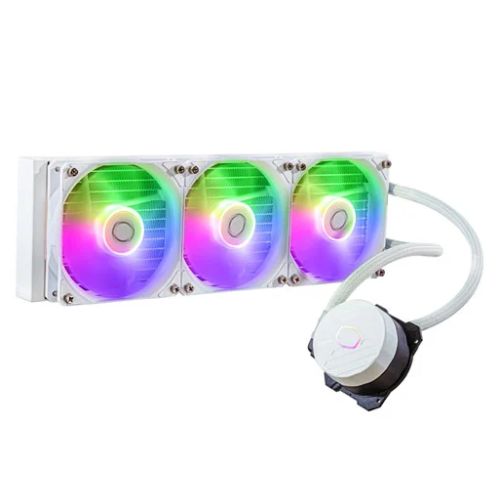 Cooler Master MasterLiquid 360L Core ARGB 360mm Liquid CPU Cooler, 3x ARGB PWM Fans, RGB Pump Head, White-0