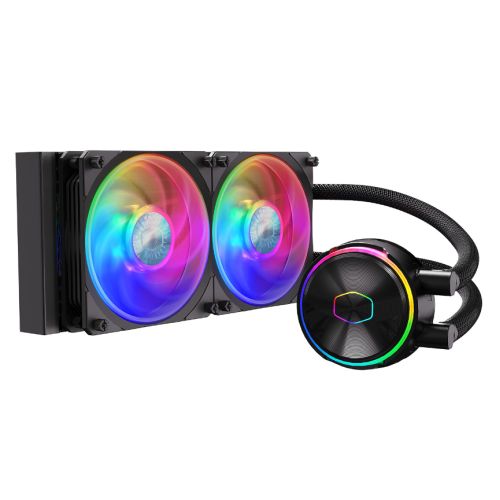 Cooler Master PL240 Flux ARGB 240mm Liquid CPU Cooler, 2x ARGB PWM Fans, RGB Pump Head, RGB Controller, Black-0