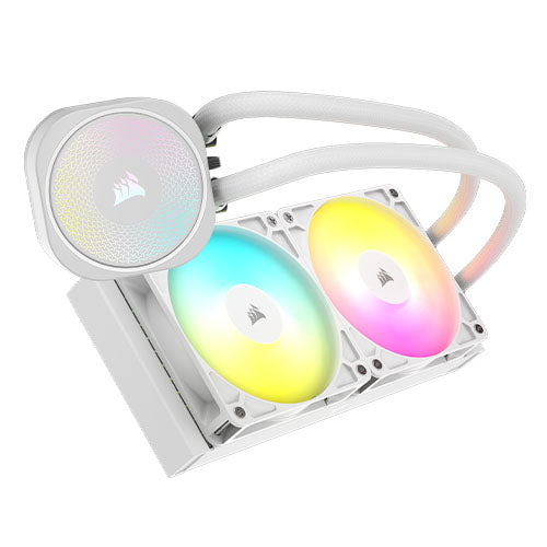 Corsair NAUTILUS 240 RS ARGB Liquid CPU Cooler, RS120 ARGB Magnetic Dome Fans, RGB Pump, Daisy-Chain Connections, White-2