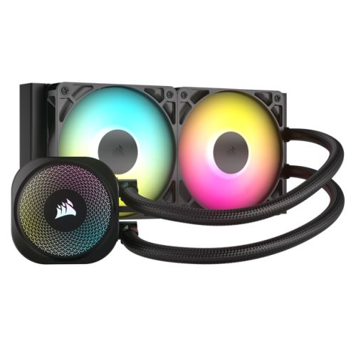 Corsair NAUTILUS 240 RS ARGB Liquid CPU Cooler, RS120 ARGB Magnetic Dome Fans, RGB Pump, Daisy-Chain Connections, Black-0