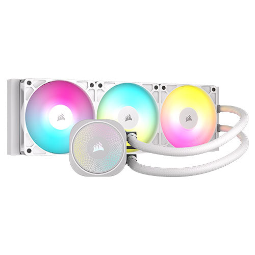 Corsair NAUTILUS 360 RS ARGB Liquid CPU Cooler, RS120 ARGB Magnetic Dome Fans, RGB Pump, Daisy-Chain Connections, White-0