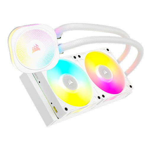 Corsair iCUE LINK TITAN 240 RX RGB Liquid CPU Cooler, RX120 RGB Magnetic Dome Fans, 20 LED Pump Head, iCUE LINK Hub Included, White-1