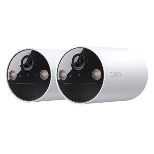 TP-LINK (TAPO C410) Smart Wire-Free 2K Indoor/Outdoor Security Cameras (2-Pack), 6400mAh Battery, Colour Night Vision, AI Detection, Alarms, 2-Way Audio, No Hub Required-0