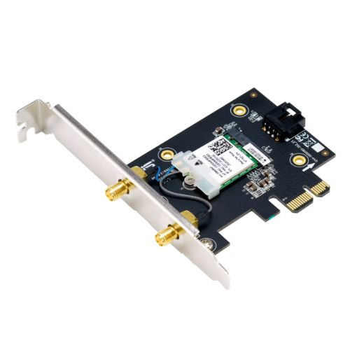 Asus (PCE-BE6500) BE6500 Wi-Fi 7 Tri-Band PCI Express Adapter, Bluetooth 5.4, 4096-QAM, WPA3-3